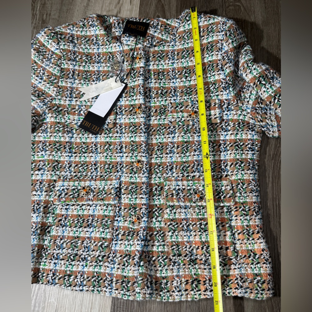 NWT—TRUTH by Republic Sz: 6 cropped tweed blazer in mixed colors - Picture 13 of 13